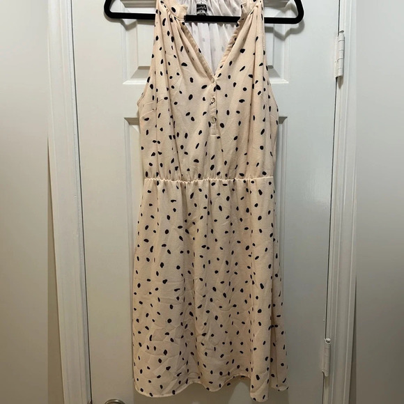 Mud Pie Teagan Dress Pink & Black Polka Dots Size Large 👗 - Picture 1 of 3